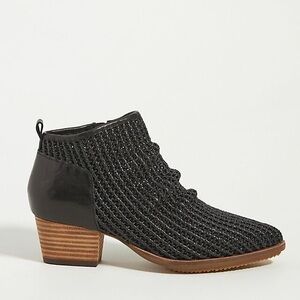 Kelsi Dagger Brooklyn Anthropologie Ego Waffle Leather Ankle Boot Black 5.5 NWT